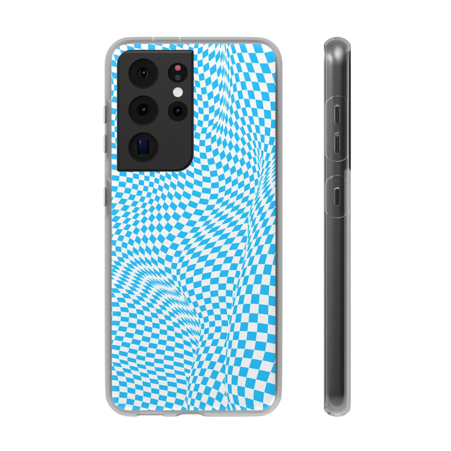 TRIPPY BLUE CHECKERED SAMSUNG FLEXI PHONECASE