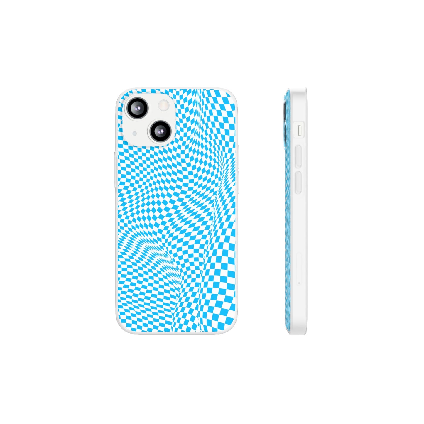 TRIPPY BLUE CHECKERED IPHONE FLEXI PHONECASE