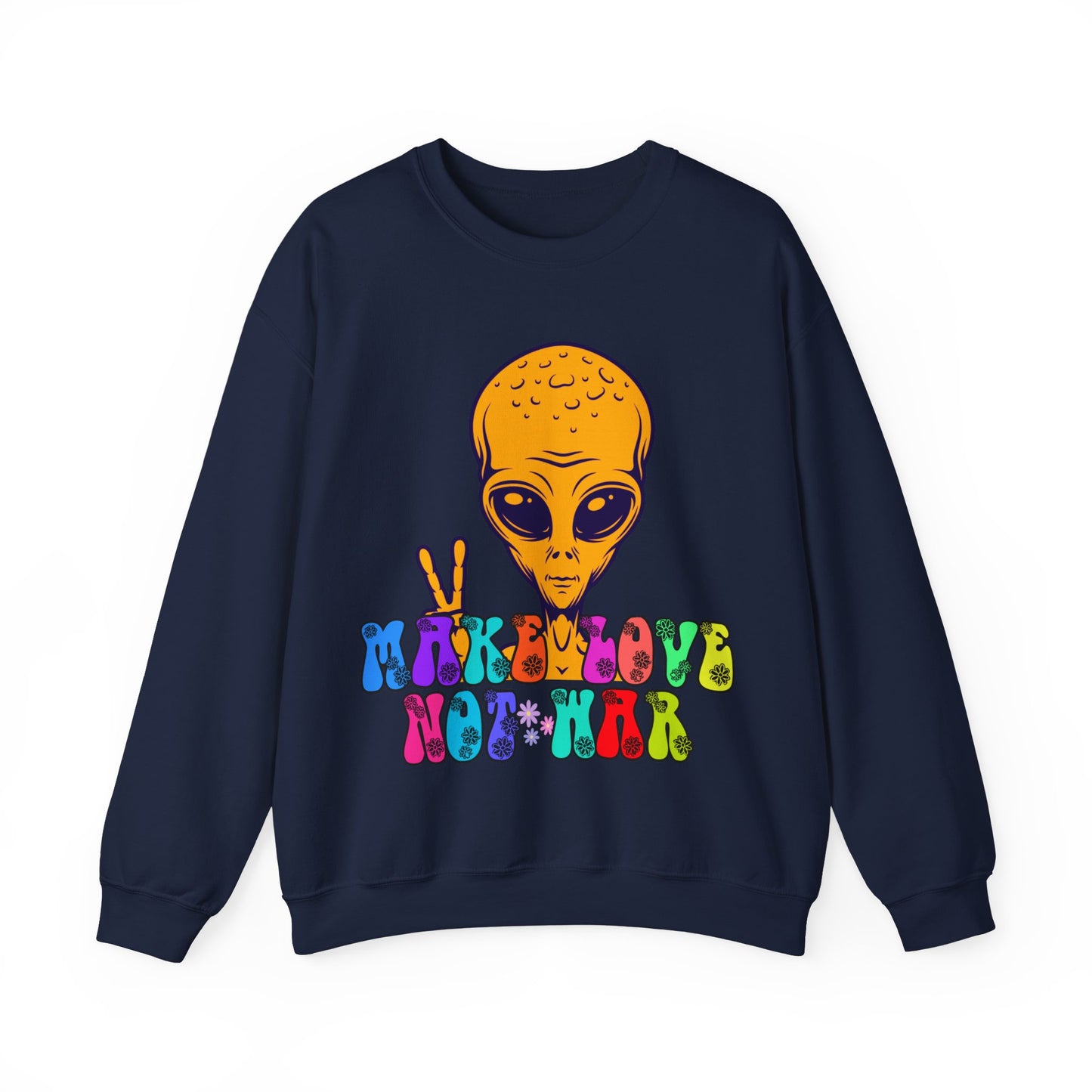 ORANGE ALIEN LOVE & PEACE CREWNECK