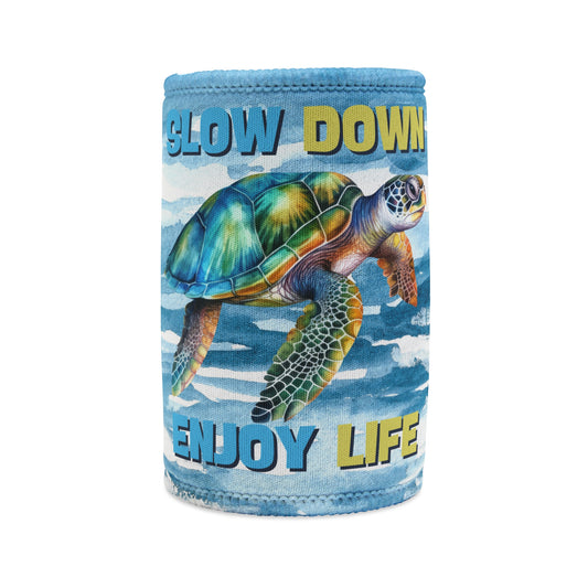 SLOW DOWN ENJOY LIFE TURTLE STUBBY COOLER