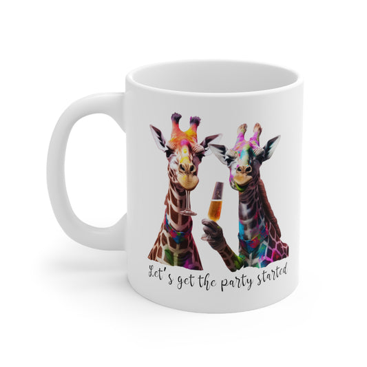 GET THE PARTY STARTED GIRAFFE COFFEE MUG