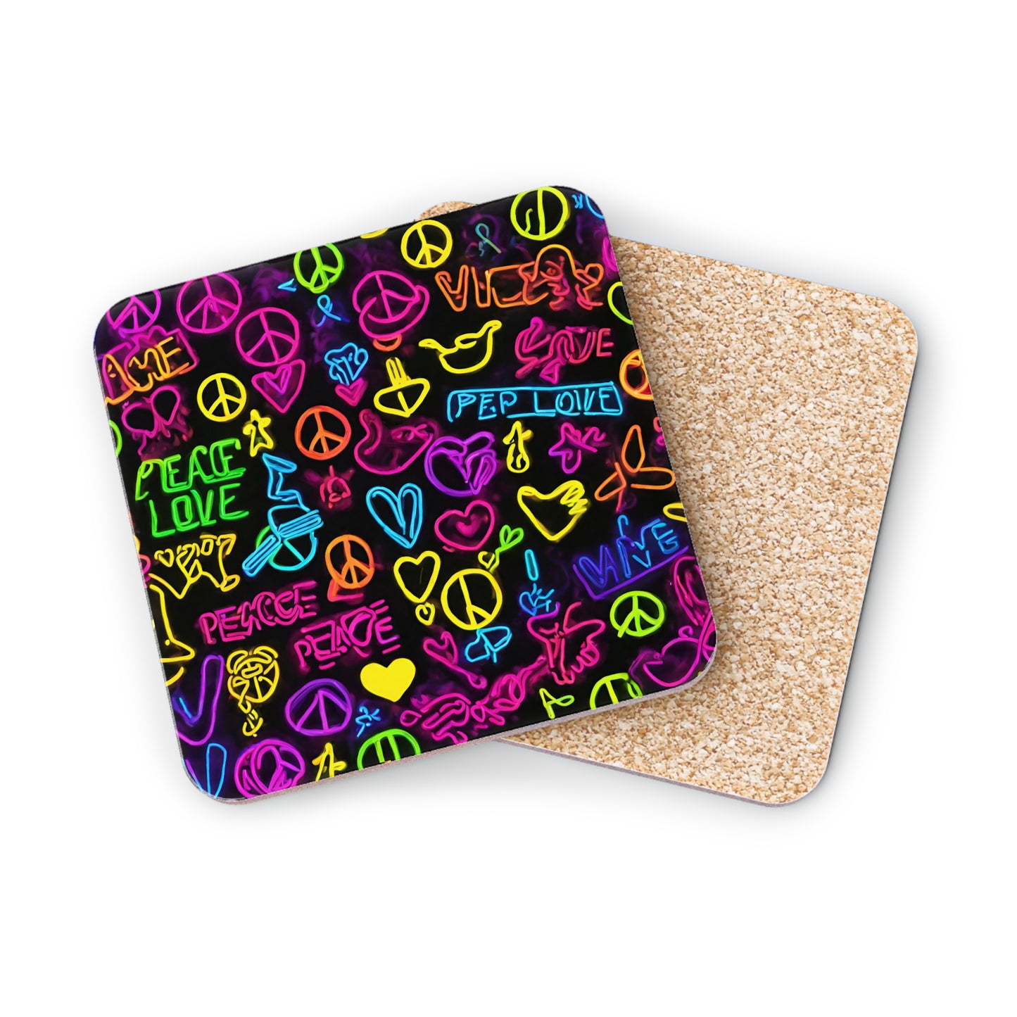 NEON PEACE GRAPHIC COASTER