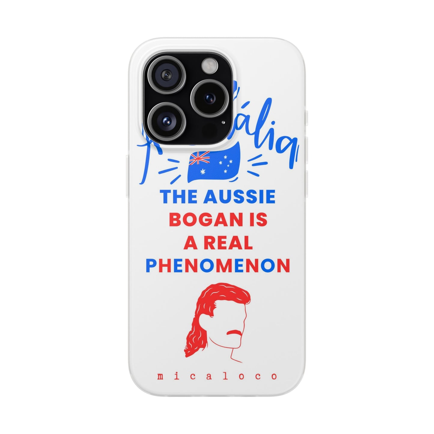 AUSSIE BOGAN PHENOMENON FLAG COLOURED FLEXI PH CASE