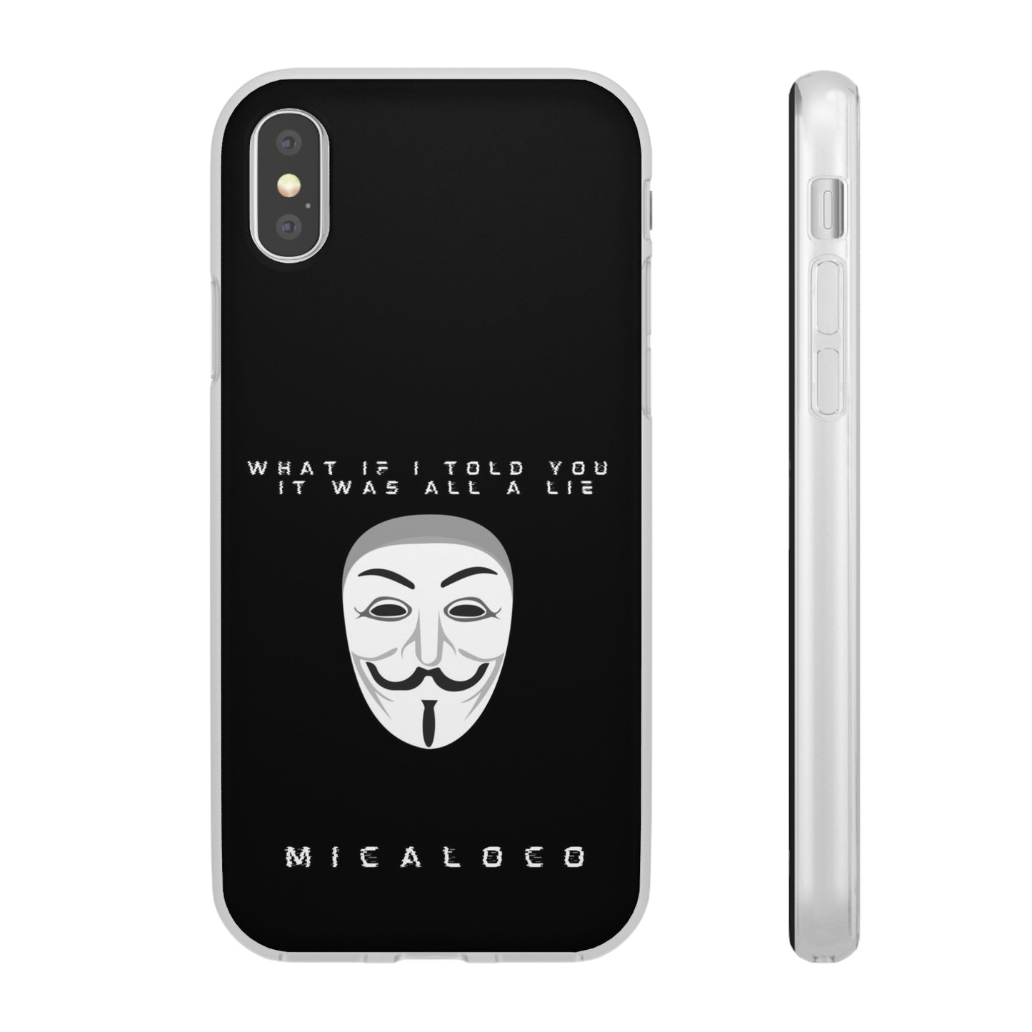ALL A LIE (ANON. CONSPIRACY) BLACK FLEXI PH CASE (SUITS IPHONE AND SAMSUNG)