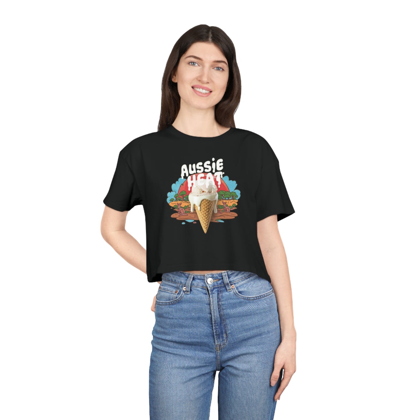 AUSSIE HEAT CROP T-SHIRT