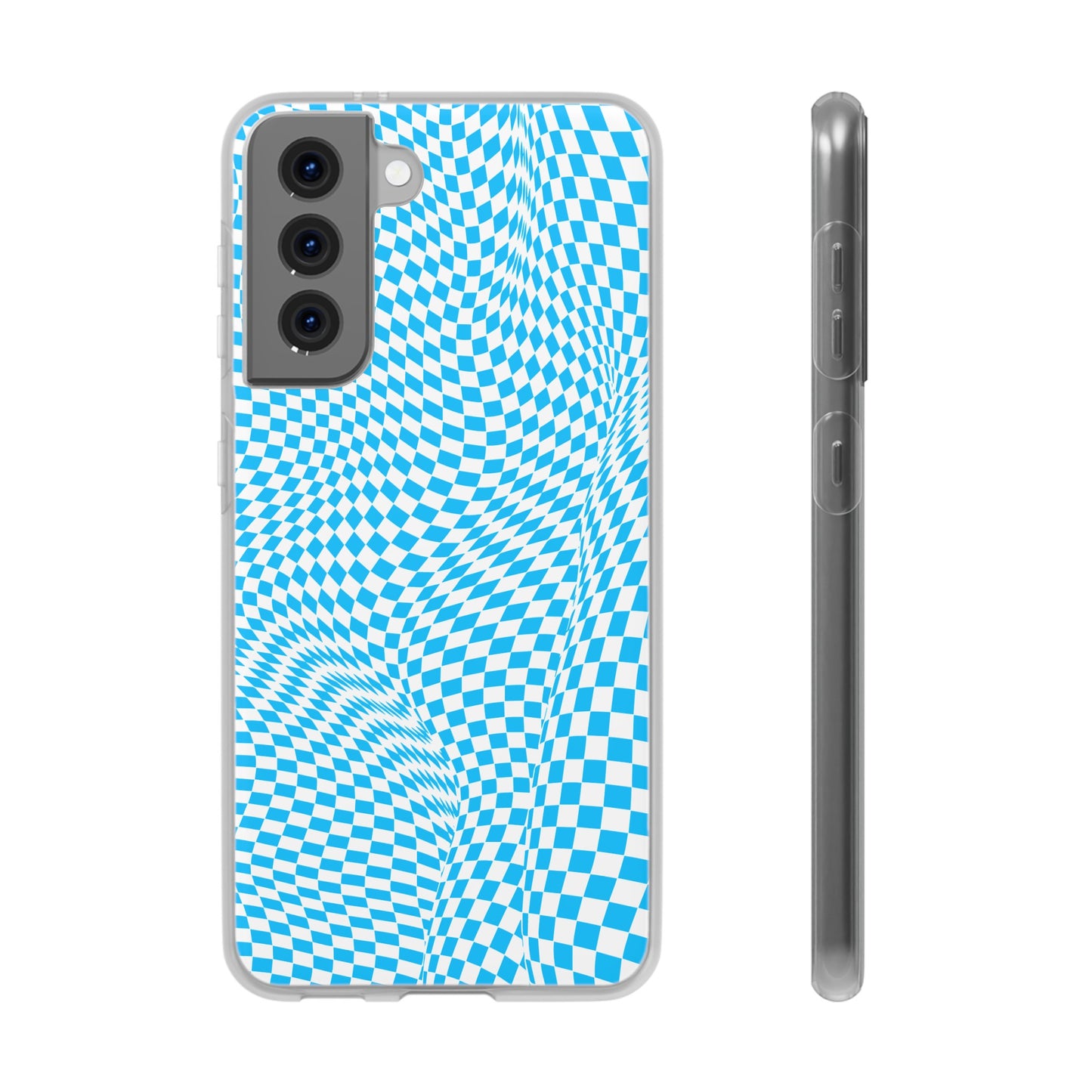 TRIPPY BLUE CHECKERED SAMSUNG FLEXI PHONECASE