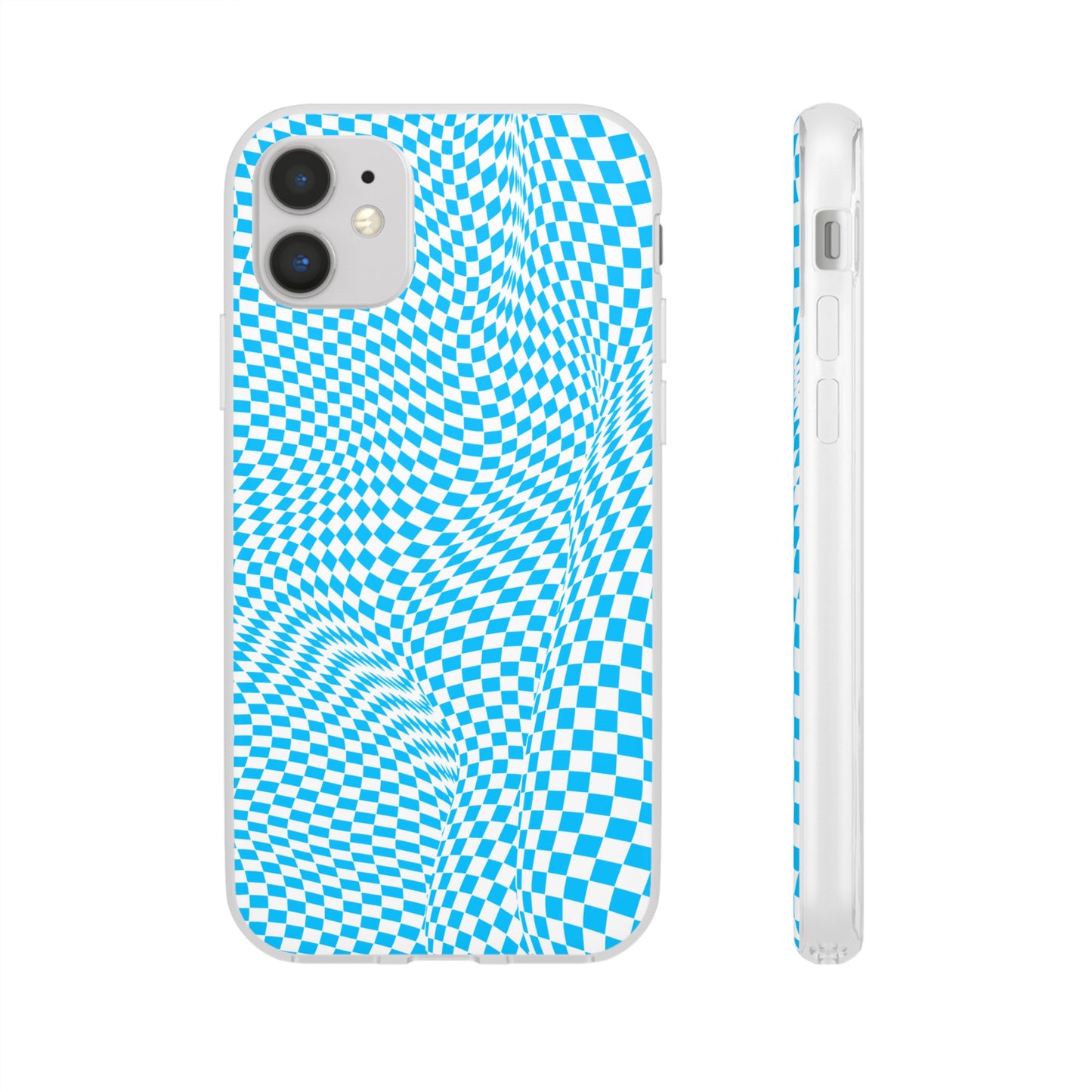 TRIPPY BLUE CHECKERED IPHONE FLEXI PHONECASE