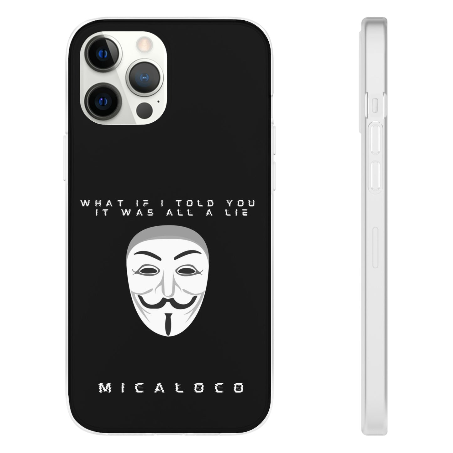 ALL A LIE (ANON. CONSPIRACY) BLACK FLEXI PH CASE (SUITS IPHONE AND SAMSUNG)