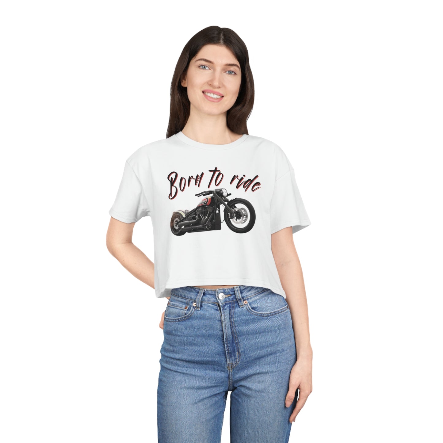 BORN TO RIDE CROP T-SHIRT