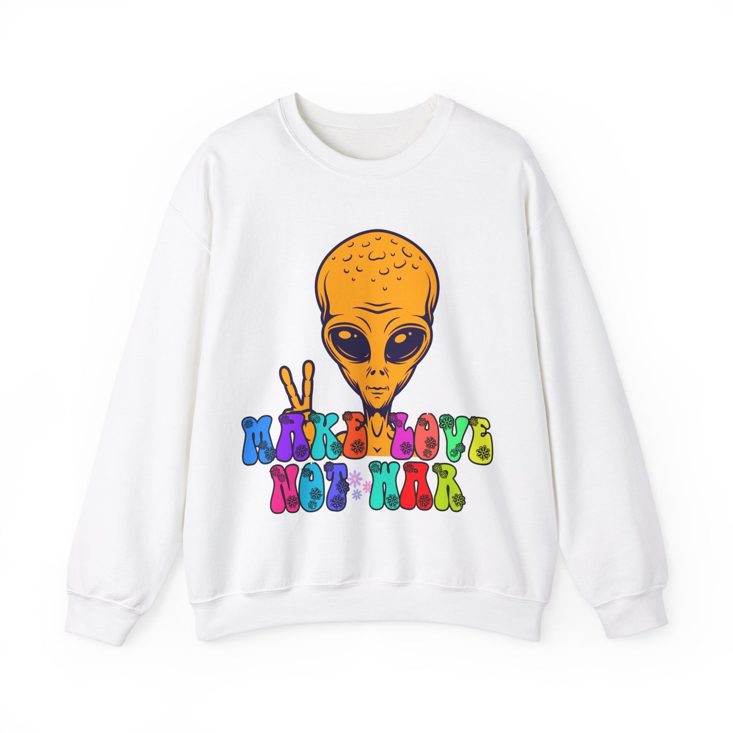 ORANGE ALIEN LOVE & PEACE CREWNECK