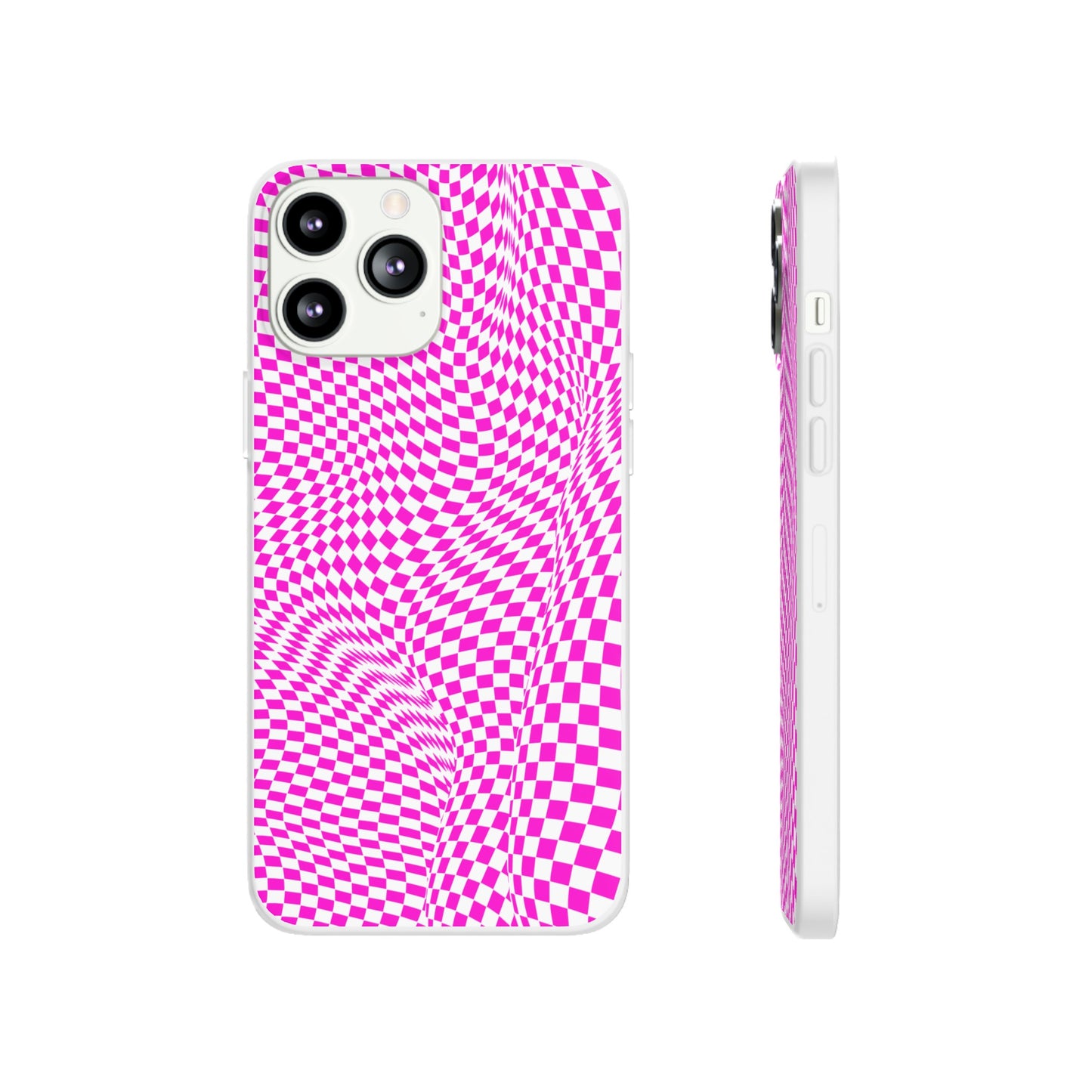 TRIPPY PINK CHECKERED IPHONE FLEXI PHONECASE