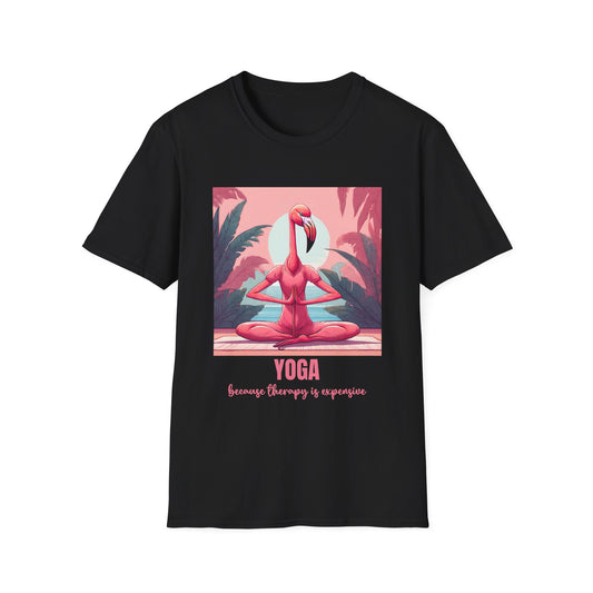 YOGA BECAUSE THERAPY IS EXPENSIVE CLASSIC FIT T-SHIRT