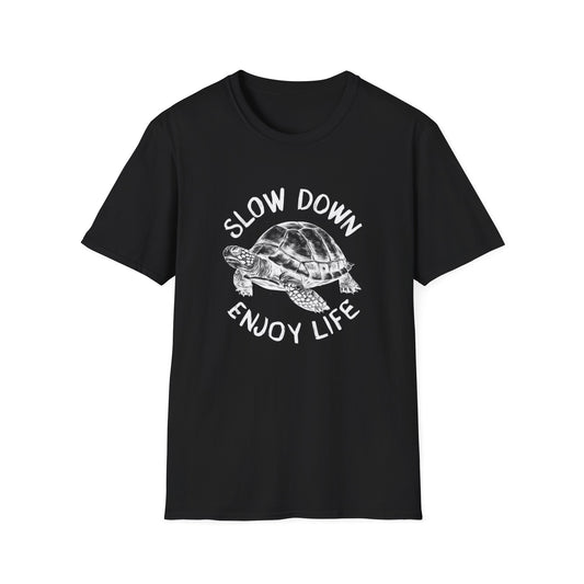 SLOW DOWN ENJOY LIFE TURTLE CLASSIC FIT T-SHIRT