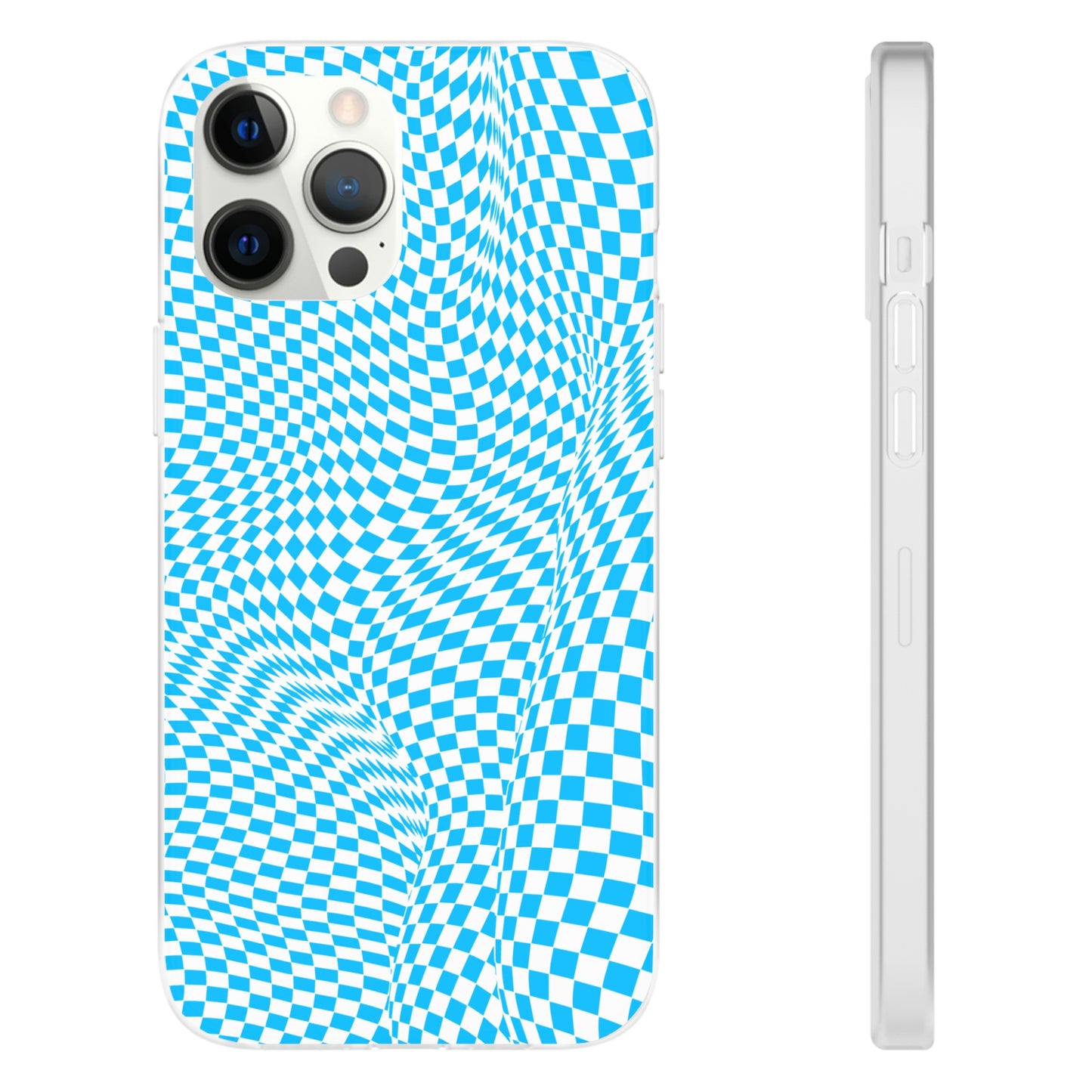 TRIPPY BLUE CHECKERED IPHONE FLEXI PHONECASE