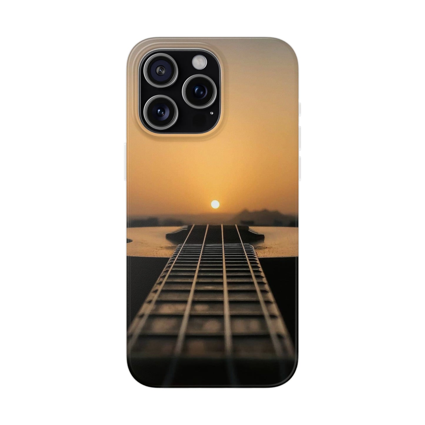 SUNSET ON GUITAR IPHONE FLEXI PHONECASE