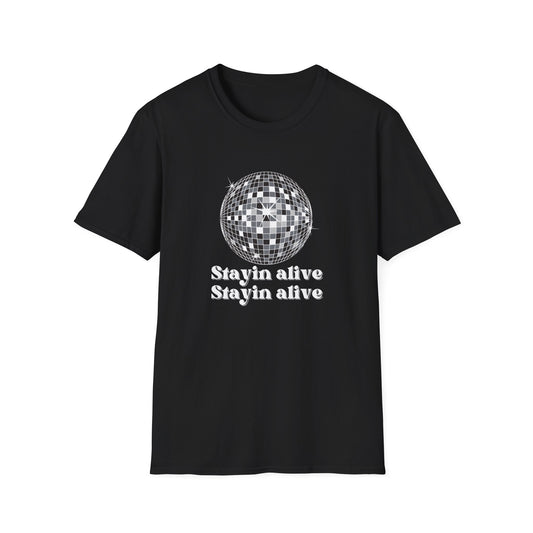 STAYIN ALIVE DISCO BALL CLASSIC FIT T-SHIRT