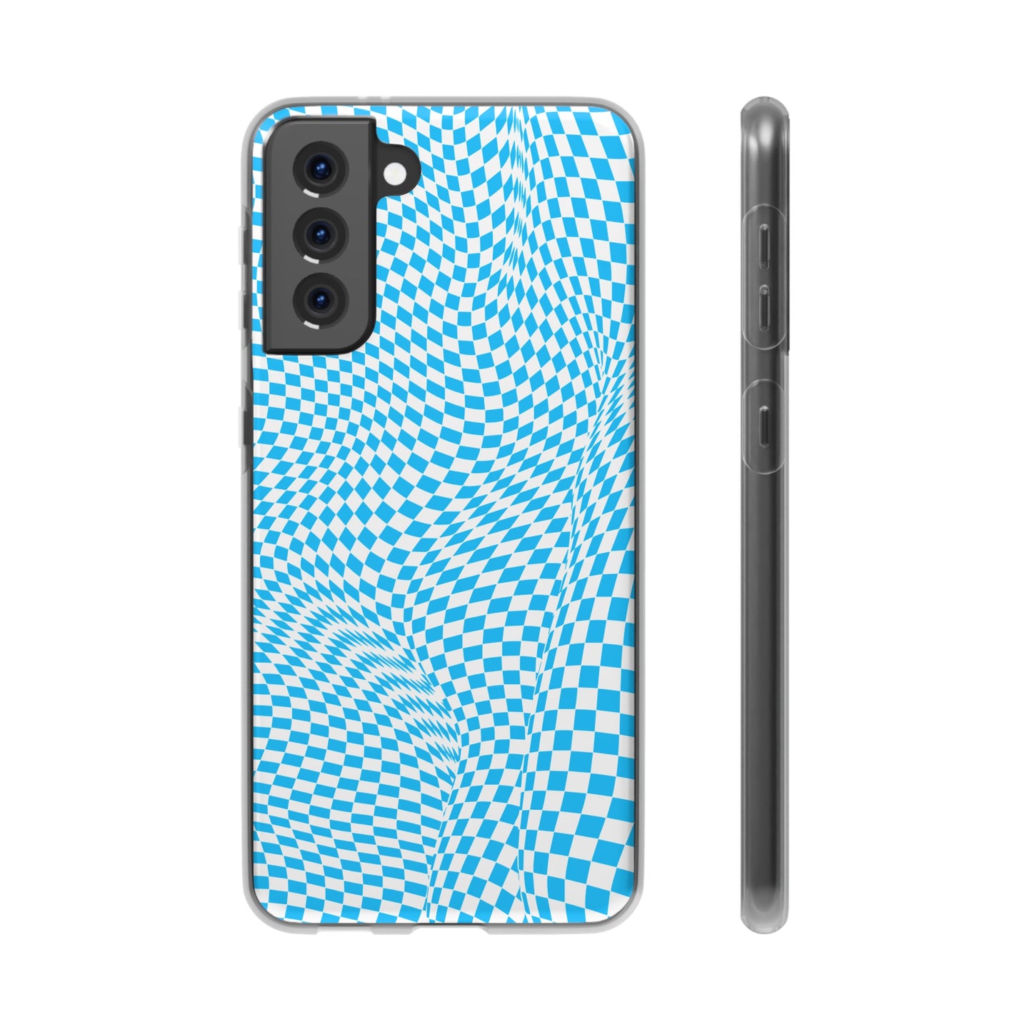 TRIPPY BLUE CHECKERED SAMSUNG FLEXI PHONECASE