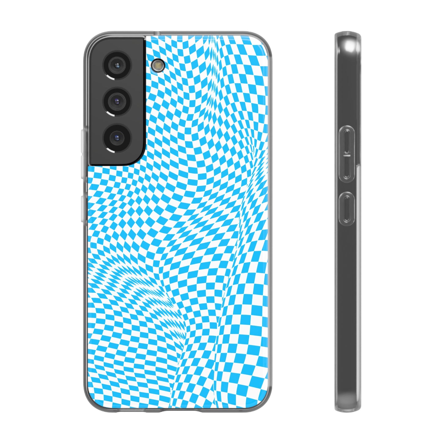 TRIPPY BLUE CHECKERED SAMSUNG FLEXI PHONECASE