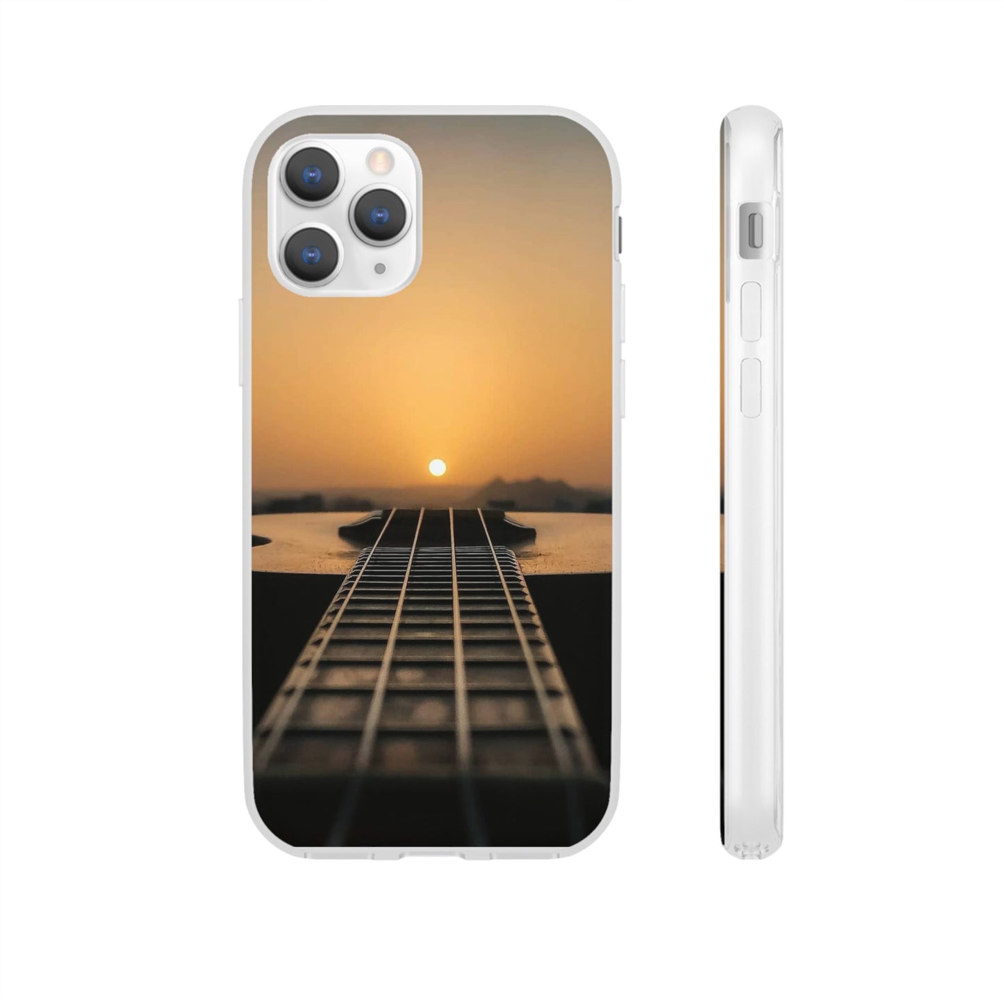 SUNSET ON GUITAR IPHONE FLEXI PHONECASE