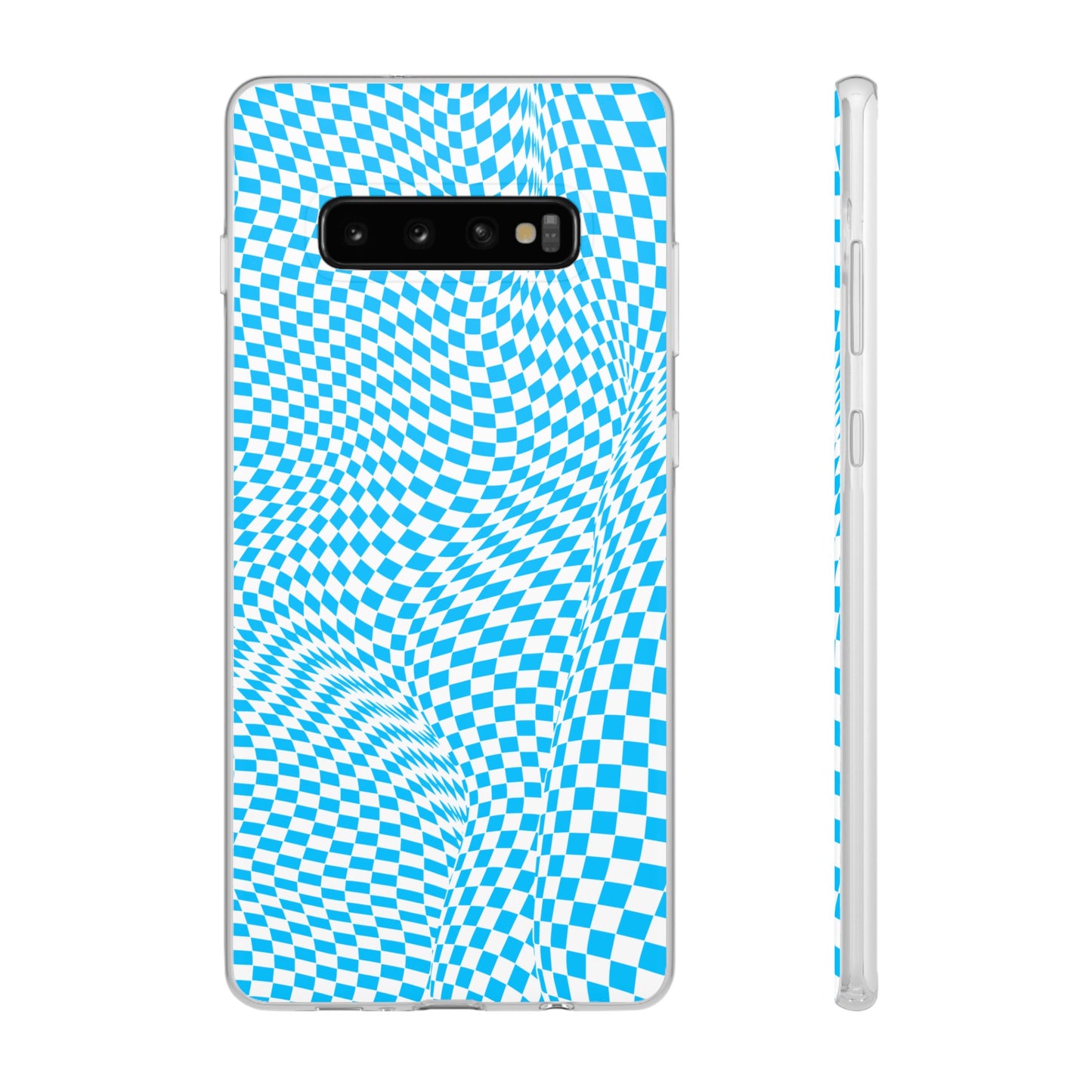 TRIPPY BLUE CHECKERED SAMSUNG FLEXI PHONECASE