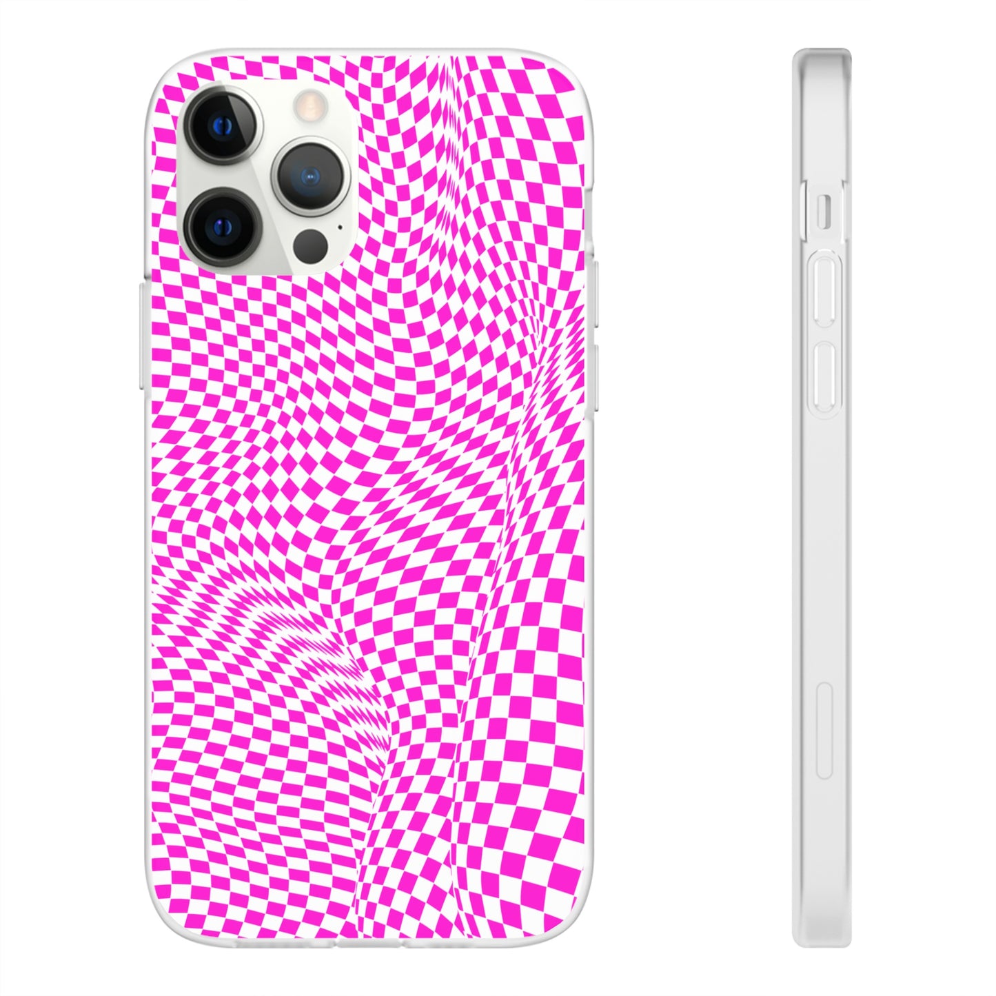 TRIPPY PINK CHECKERED IPHONE FLEXI PHONECASE