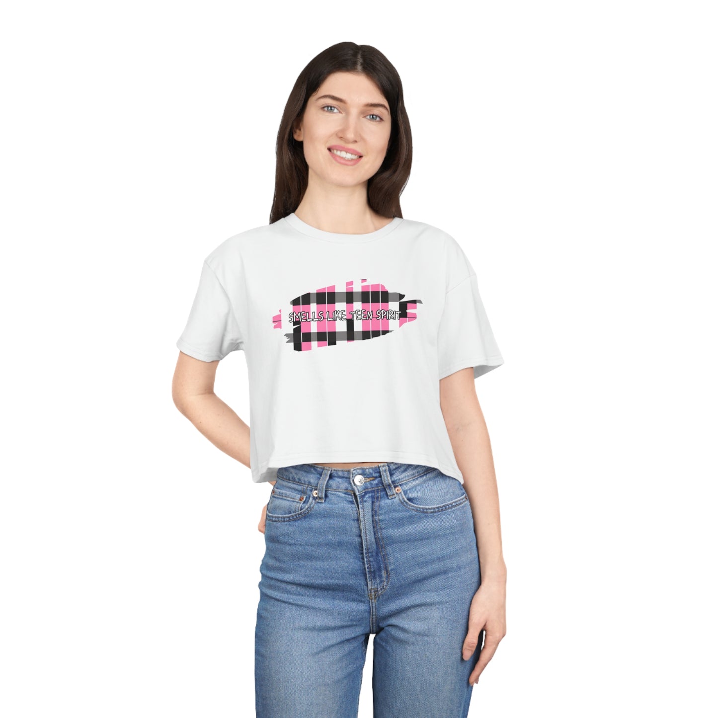 SMELLS LIKE TEEN SPIRIT CROP T-SHIRT