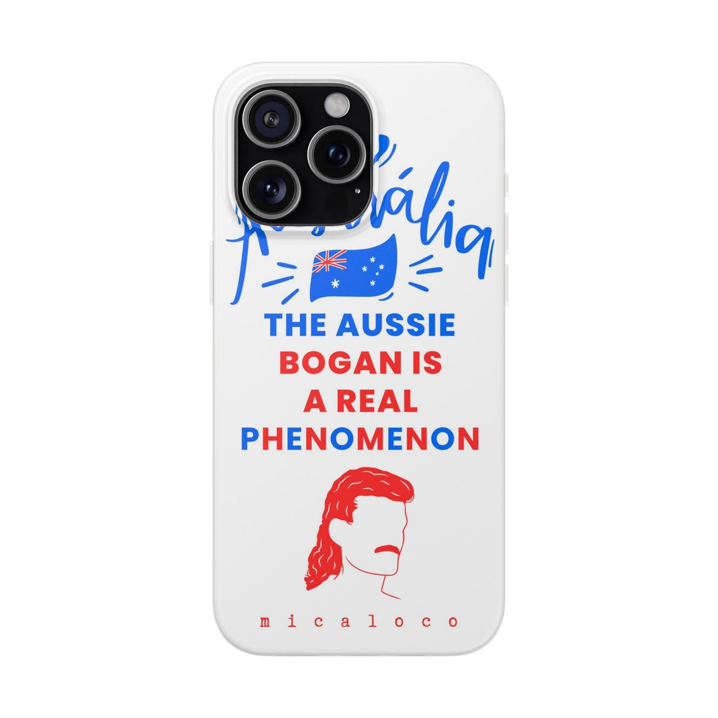 AUSSIE BOGAN PHENOMENON FLAG COLOURED FLEXI PH CASE