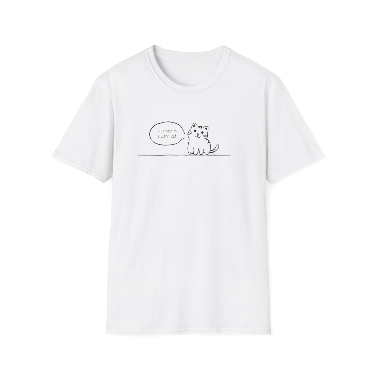 HAPPINESS IS A WARM CAT CLASSIC FIT T-SHIRT