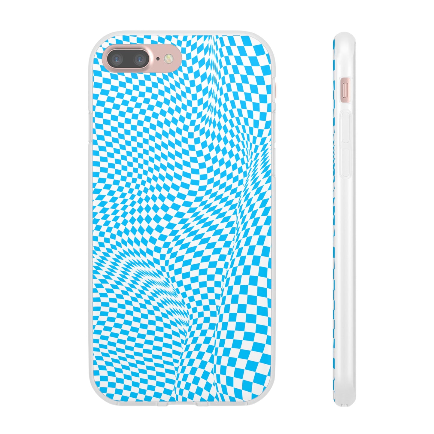 TRIPPY BLUE CHECKERED IPHONE FLEXI PHONECASE