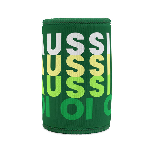 AUSSIE OI (WHT, YELLOW, GRN) GREEN STUBBY COOLER