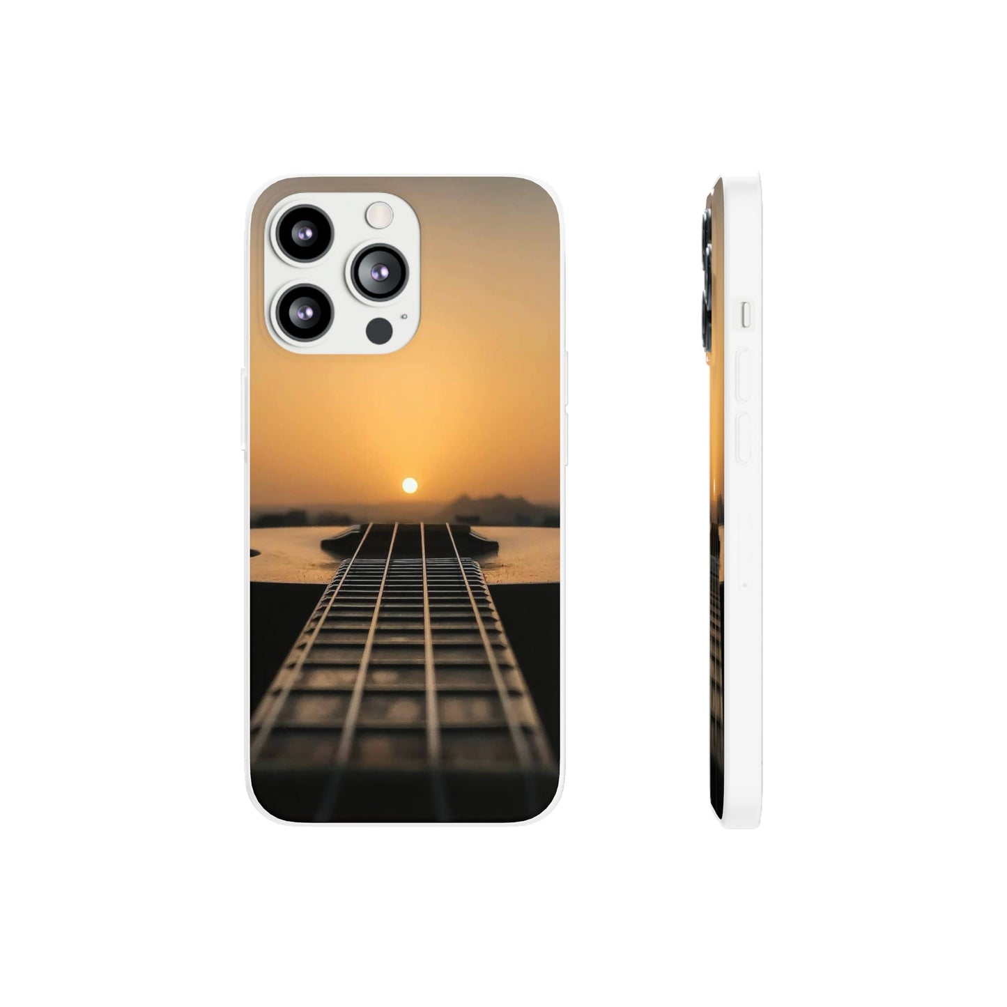 SUNSET ON GUITAR IPHONE FLEXI PHONECASE