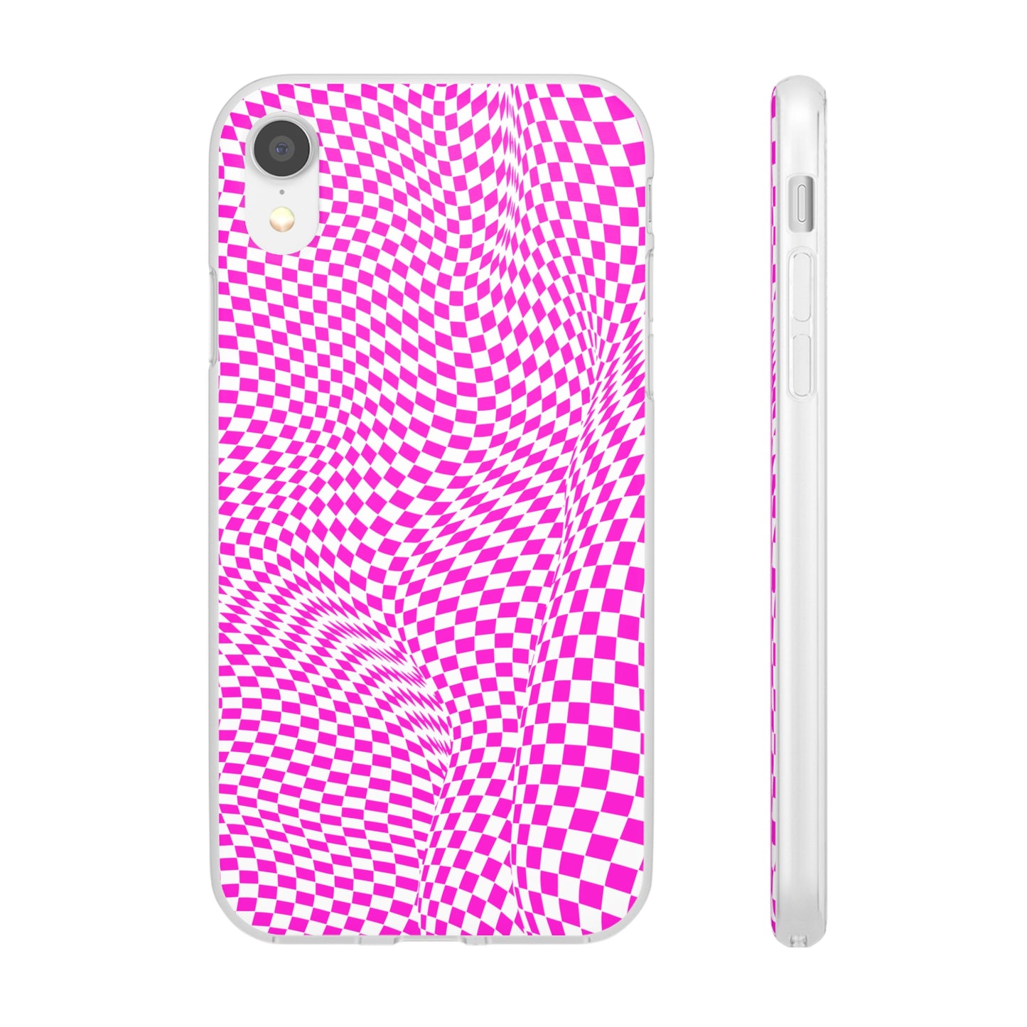 TRIPPY PINK CHECKERED IPHONE FLEXI PHONECASE